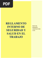 Reglamento Interno de Seguridad y Salud en El Trabajo