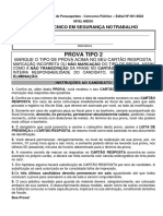 Prova Técnico em Segurança No Trabalho Tipo 2