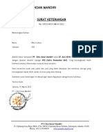 Surat Keterangan: No. 0452/HRD/CIM/III/2022