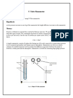 U-Tube Manometer Lab Report