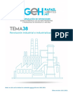 Tema 38. Revolucion Industrial e Industrializacion.