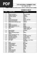 75th NGF Exhibitors List of Womens Wear 08.07.2022