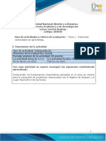 Guía de Actividades y Rúbrica de Evaluación - Tarea 1 - Reconocer Necesidades de Aprendizaje