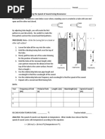 Speed of Sound Lab