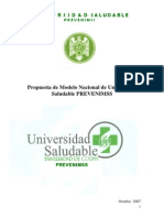 Propuesta de Modelo Nacional de Universidad Saludable PREVENIMSS