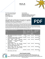 Anchor Intimation Letter - Sula Vineyards Limited