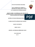 Debate Sobre Las Diferencias Del Proceso de Integración de La Unión Europea en Relación A Otros Procesos de Integración