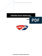 Hanway Motorcycle HS HC 125 Operation Manual