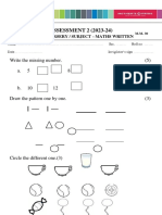 Nursery Maths Test Paper