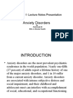 Anxiety Disorders: Powerpoint Lecture Notes Presentation