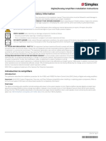 Cautions, Warnings, and Regulatory Information: Digital/Analog Amplifiers Installation Instructions