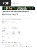 Límites de Funciones, Resolver Indeterminaciones, Ejercicios
