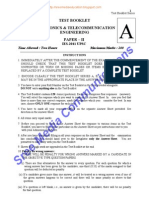 Media Communications: Test Booklet Electronics & Telecommunication Engineering Paper - Ii