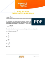 Lista de Exercícios - Expressões Numéricas