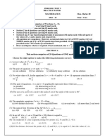 Section A This Section Comprises of 20 Questions of ONE Mark Each Choose The Right Option To Make The Following Statements Correct