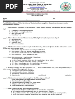 Third Periodical Exam in Math 8