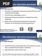 Miscellaneous Extrusion Processes