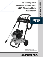 4.5 Horsepower Pressure Washer With 4400 Cleaning Units: (Model DT2200P)