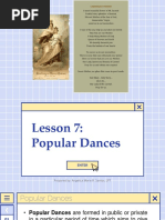 Lesson 7 - Popular Dances