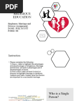 Singleness, Marriage and Divorce (Assignment)