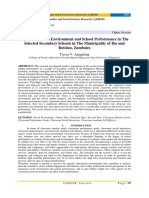 Classroom Social Environment and School Performance in The Selected Secondary Schools in The Municipality of Iba and Botolan, Zambales 