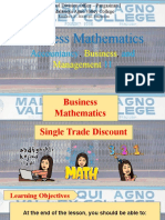 Business Math Single Trade Discount