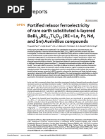 Fortified Relaxor Ferroelectricity of Rare Earth Substituted 4 Layered Babi Re Ti O (Re La, PR, ND, and SM) Aurivillius Compounds