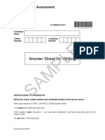 C1 Advanced, Writing, Sample Answer Sheet