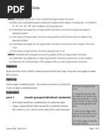 Lesson Plan: Unit Circle: Standards