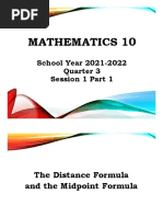 Quarter 3 Session 1 Part 1 - Distance Midpoint Formulas