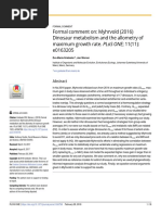 Griebeler & Werner 2018 - Formal Comment On Myhrvold (2016) Dinosaur Metabolism and The Allometry of Maximum Growth Rate. PLoS ONE 11 (11) E0163205