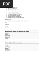 Questionnaire para Sa Earth Science