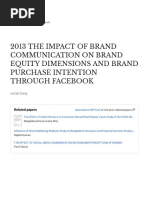 2013 THE IMPACT OF BRAND COMMUNICATION ON BRAND EQUITY DIMENSIONS AND BRAND PURCHASE INTENTION THROUGH FACEBOOK-with-cover-page-v2