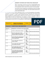 Gap Analysis Checklist of Safety