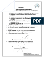 Unghiuri - Fisa de Lucru