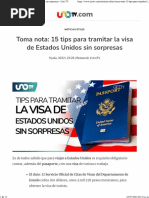 15 Tips para Tramitar La Visa de Estados Unidos Sin Sorpresas - en Uno TV