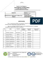 32QF Certification of Compliance RPMS Cycle Iii