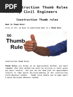 50 Construction Thumb Rules Used by Civil Engineers