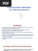 Physical Science Laboratory As A Learning Resource