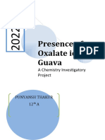 Presence of Oxalate Ions in Guava Chemis