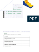 Traduccion de Lenguaje Comun A Lenguaje Algebraico y Viceversa