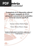 Tratamiento de La Dimensión Cultural en Cuatro Manuales de E/LE: Presencia o Ausencia de Los Contenidos de Los Inventarios Del PCIC