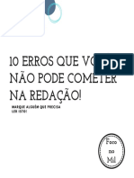 10 Erros Que Você Não Pode Cometer Na Redação!