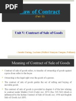 Unit V Contract of Sale of Goods