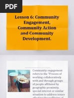 Lesson 6 Community Engagement Community Action and Community Development.