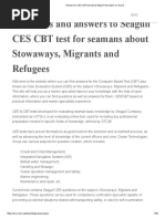 Answers To CES CBT Test About Illegal Passengers On Board