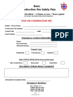 Basic Construction Small Building Fire Safety Plan