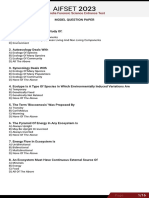 Aifset B.SC Fs Model Test Paper