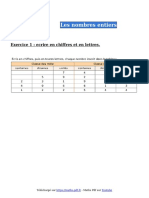 Les Nombres Entiers Exercice 1 CM1