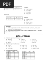 Multiplicación y División de Números Enteros